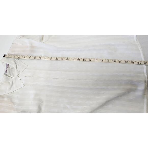 Laura & Jayne White Textured Dress Blouse Womens Size 8 Long Sleeve Textured Top - Picture 6 of 15